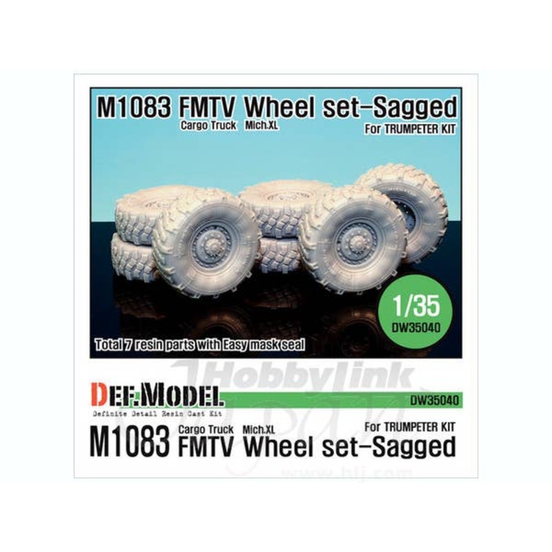 1/35 US M1083 FMTV Truck Mich.XL Sagged Wheel Set (Trumpeter)