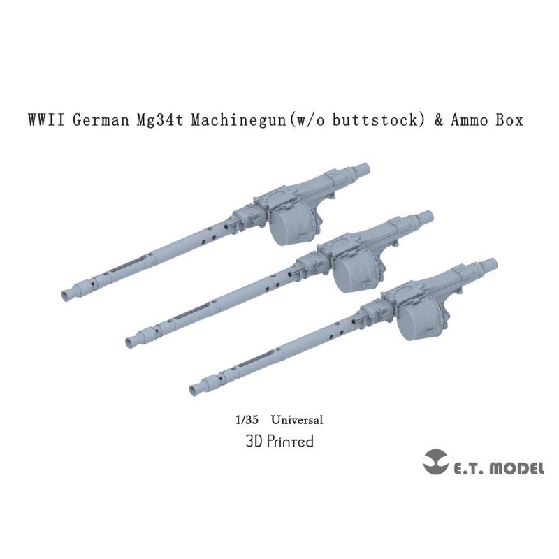 1/35 WW.II Germany MG34T Machine Gun In-vehicle Type (Without Stock) (3D)
