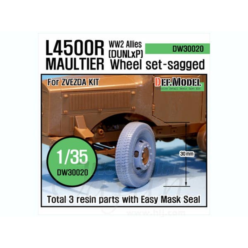 1/35 WW2 Allies L4500 R Maultier Wheel(DUNLOP) Set (Zvezda)