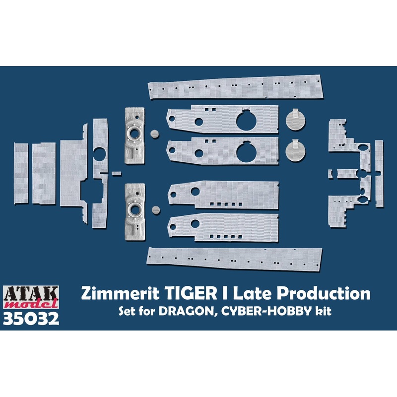 1/35 WWII Germany Tiger I Heavy Tank Zimmerit Set for Late Type (for Dragon6253 / Cyber Hobby)