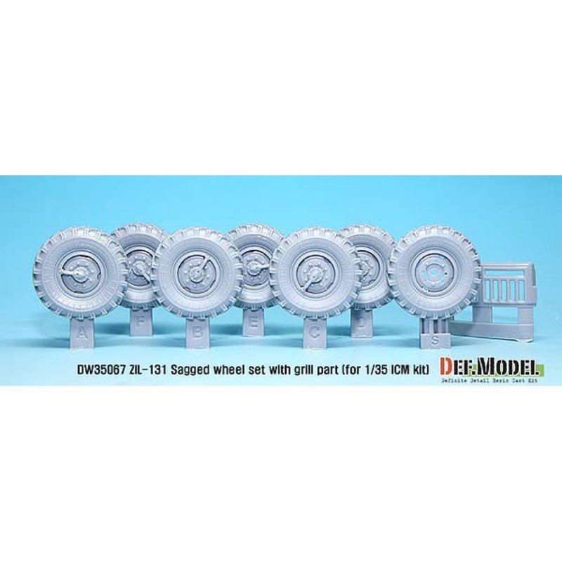 1/35 ZIL-131 Sagged Wheel Set w/Correct Grill Parts (for ICM)