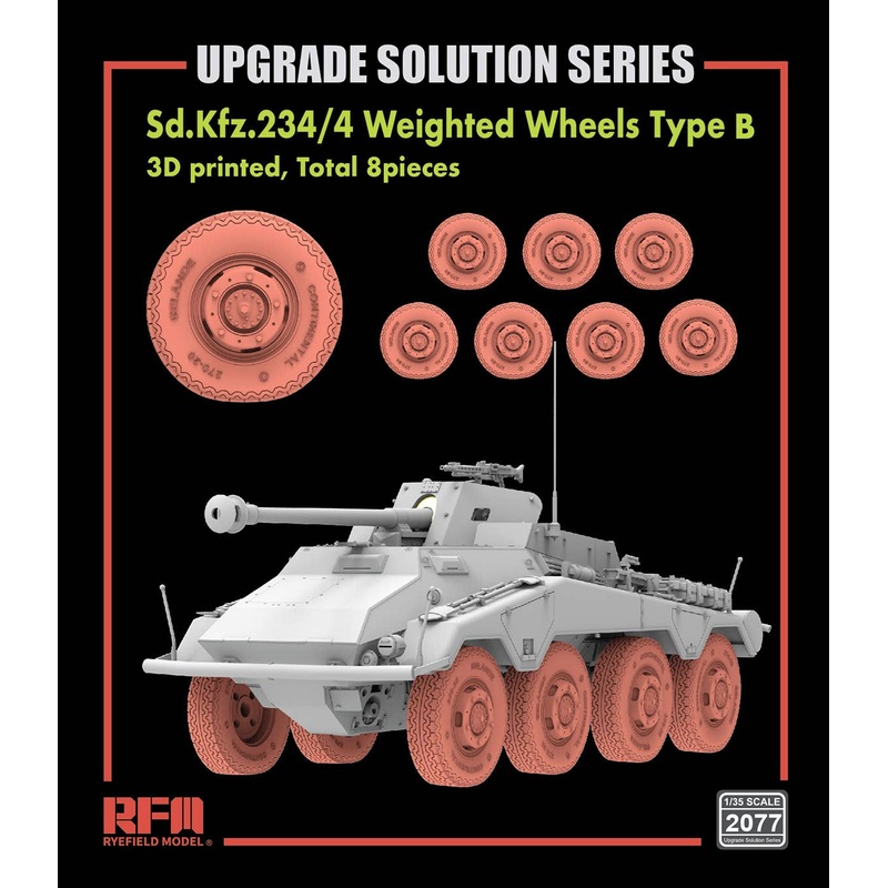 1/35 3D PRINTED ROAD WHEELS Type B FOR SD.KFZ.234/4 , 8PCS