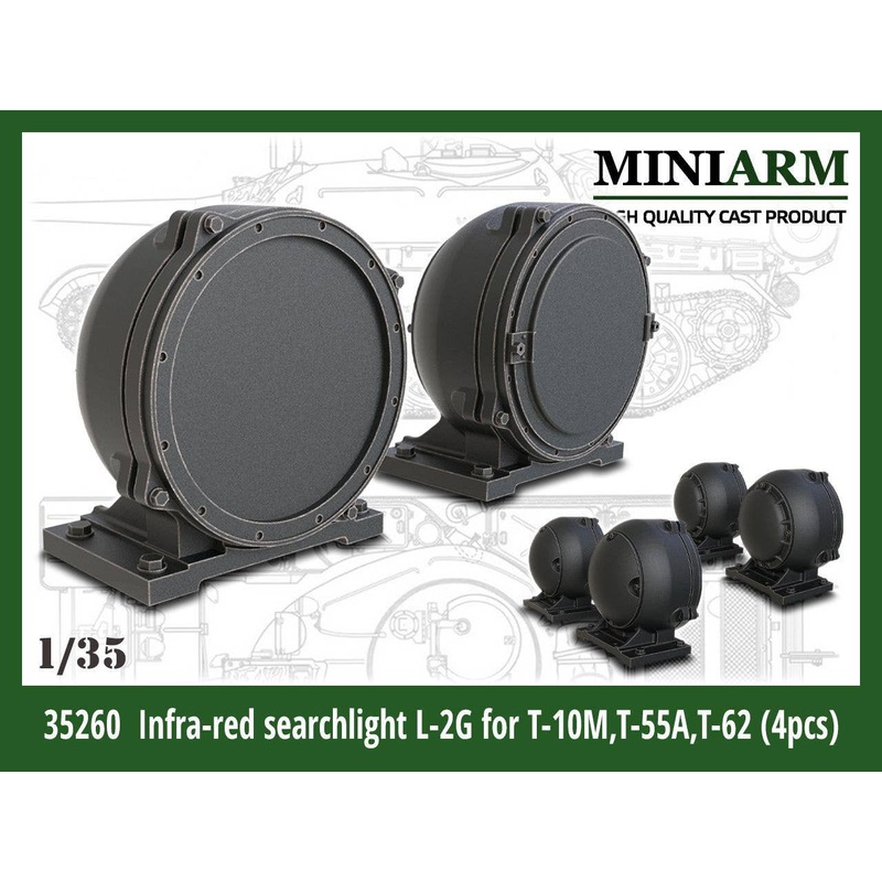 1/35 Current Russian/Soviet L-2G infrared Searchlight for T-10M Heavy Tank/T-55A/T-62 Main Battle Tank (4pcs)