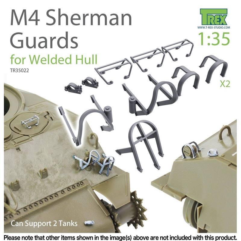 1/35 M4 Sherman Tank Light / Scope Guard Set For Welded Hull (for 2 Cars)