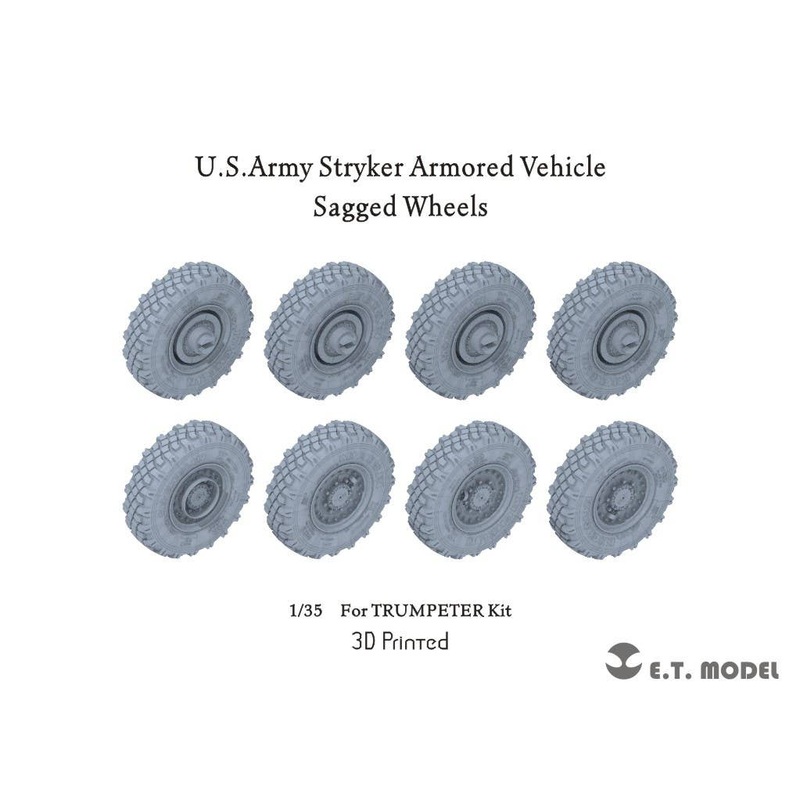 1/35 U.S.Army Stryker Armored Vehicle Sagged Wheels (For TRUMPETER Kit)