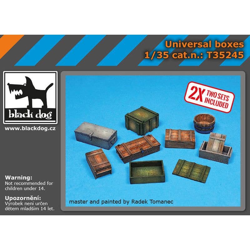 1/35 Universal boxes WWII accessories set B