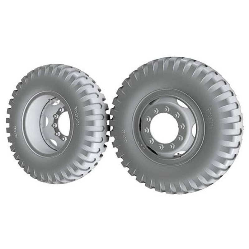 1/35 US Ward LaFrance Heavy Firestone Bargrip Pattern Tire Set, 12 Resin Parts