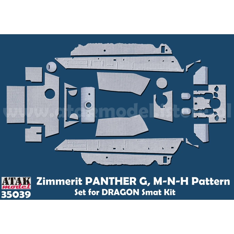1/35 WWII Germany Panther Tank Type G Zimmerit Set for MNH (for Dragon Smart Kit)