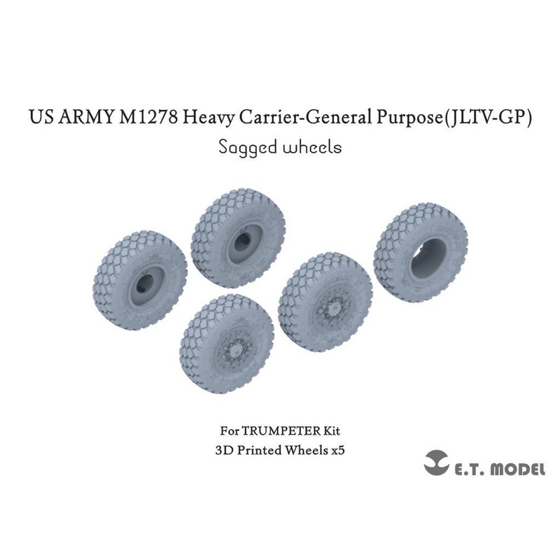 1/35 Current U.S. Army M1278 Joint Light Tactical Vehicle General-Purpose Heavy Transport Vehicle (JLTV-GP) Weight Deformable Tire (for Trumpeter)