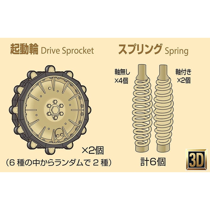 1/35 Kettenkrad 3D Drive Sprocket & Spring Set (for Tamiya MM35377)