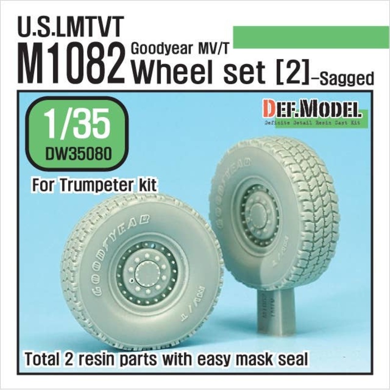 1/35 US M1082 LMTVT GY Sagged Wheel #2 (Trumpeter)