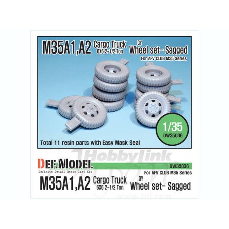 M35A1/A2 Cargo Truck GY Sagged Wheel Set (for AFV Club M35)