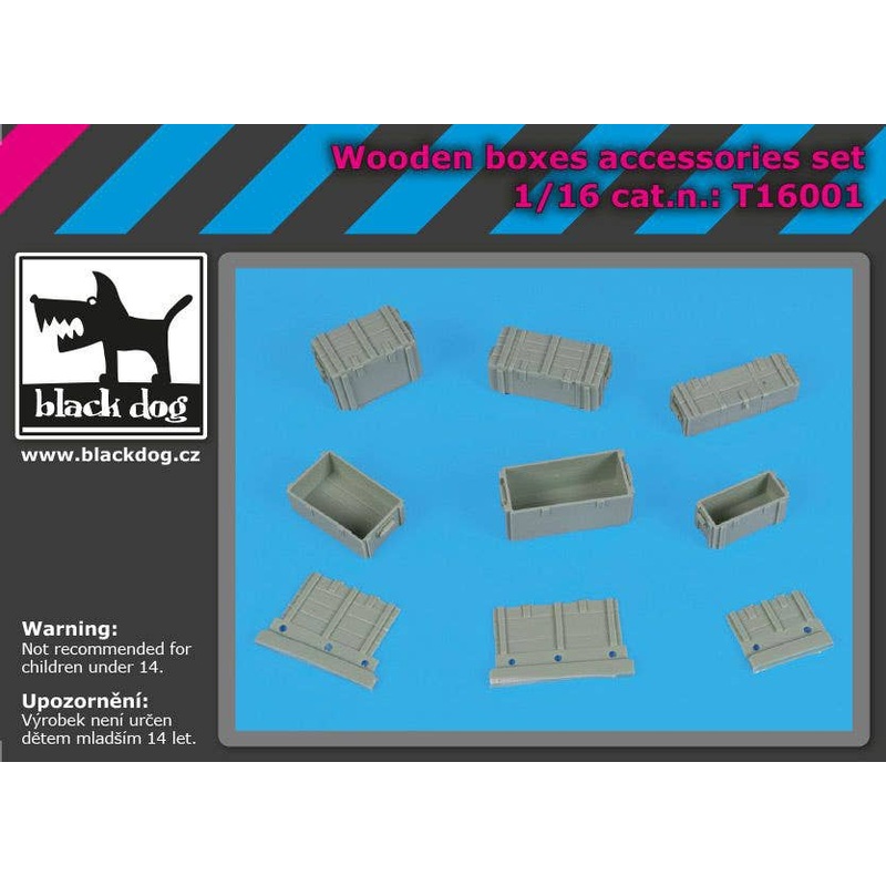 1/16 Wooden boxes accessories set