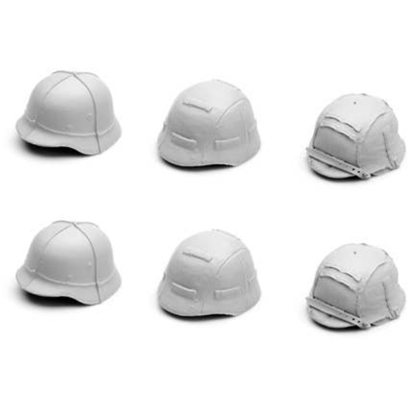 1/16 WWII German Stahlhelm (Iron Helmet) Set A with Cover (6 pieces)