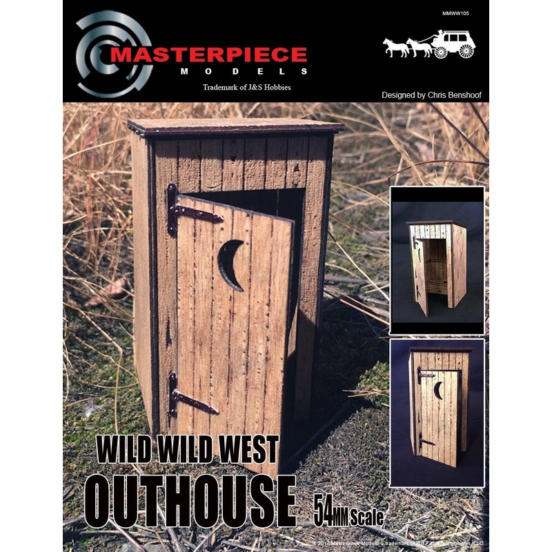 1/32 54mm Wild West Outhouse (Laser Cut Wood and Resin)
