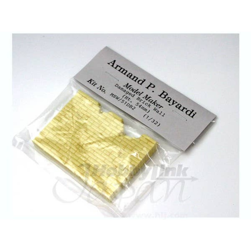 1/32 Damaged Brick Wall (Height 54mm)