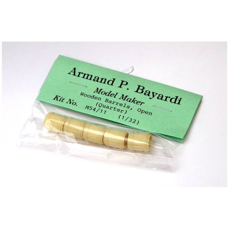 1/32 Wooden Barrels, Open (Quarter-Size) (5pcs)