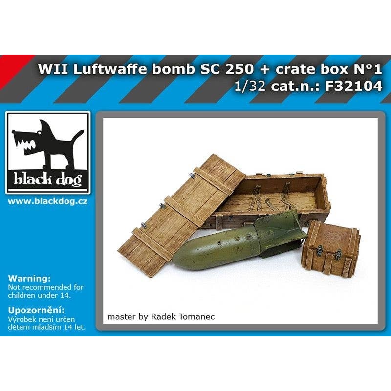 1/32 WW.II German Air Force SC 250 Bomb + Wooden Box for Transport No.1