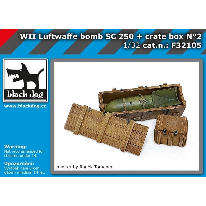 1/32 WW.II German Air Force SC 250 Bomb + Wooden Box for Transport No.2
