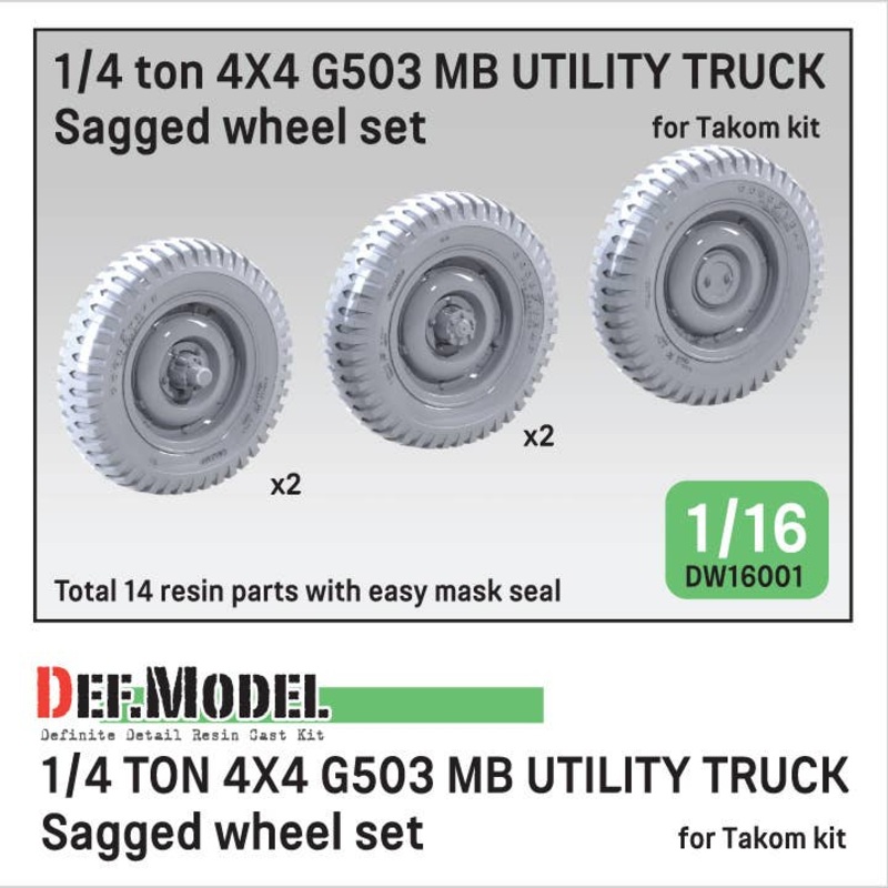 WW2 US 1/4 ton G503 Utility Truck Wheel set (for Takom)