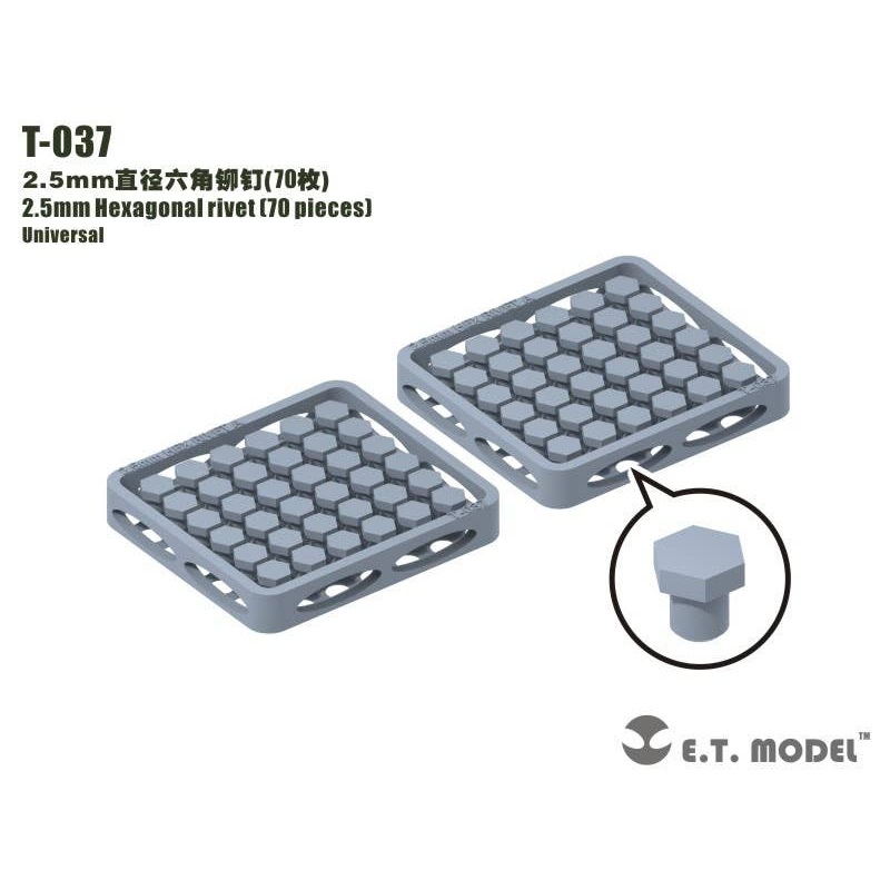 2.5mm Hex Rivet (70pcs)