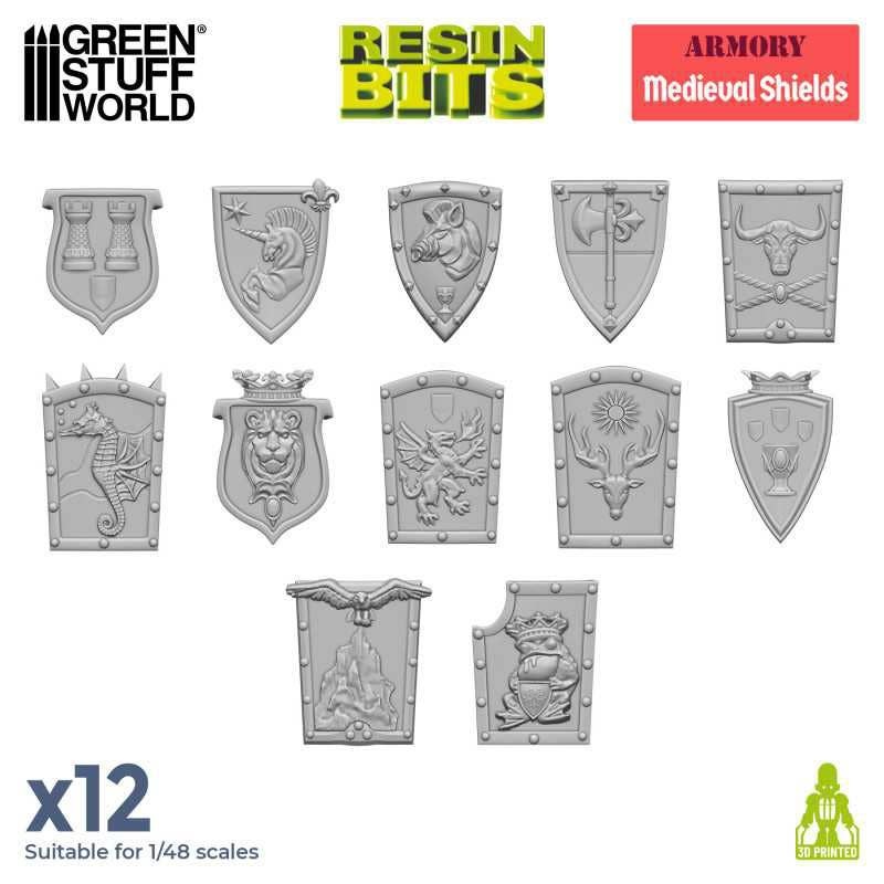 3D Print Set - Old World Medieval Shields