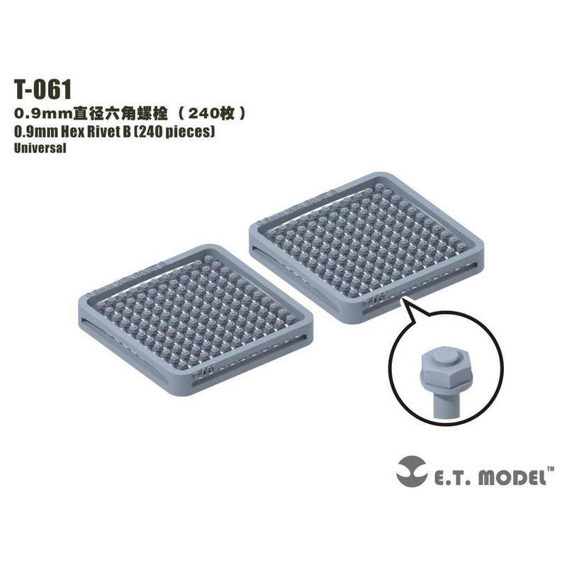 Detail Parts 0.9mm Hex Rivet (240pcs)