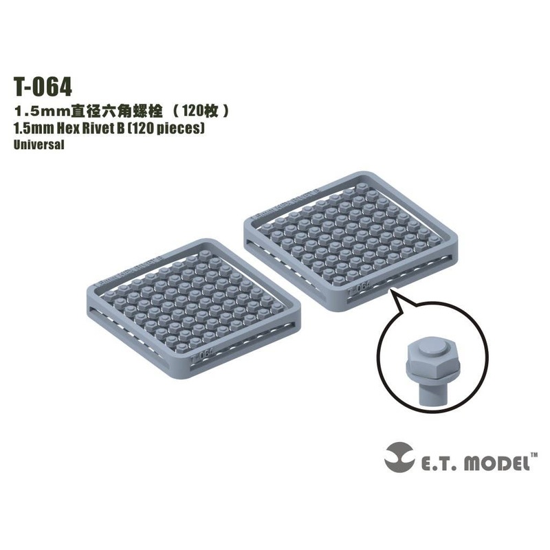 Detail Parts 1.5mm Hex Rivet (120pcs)