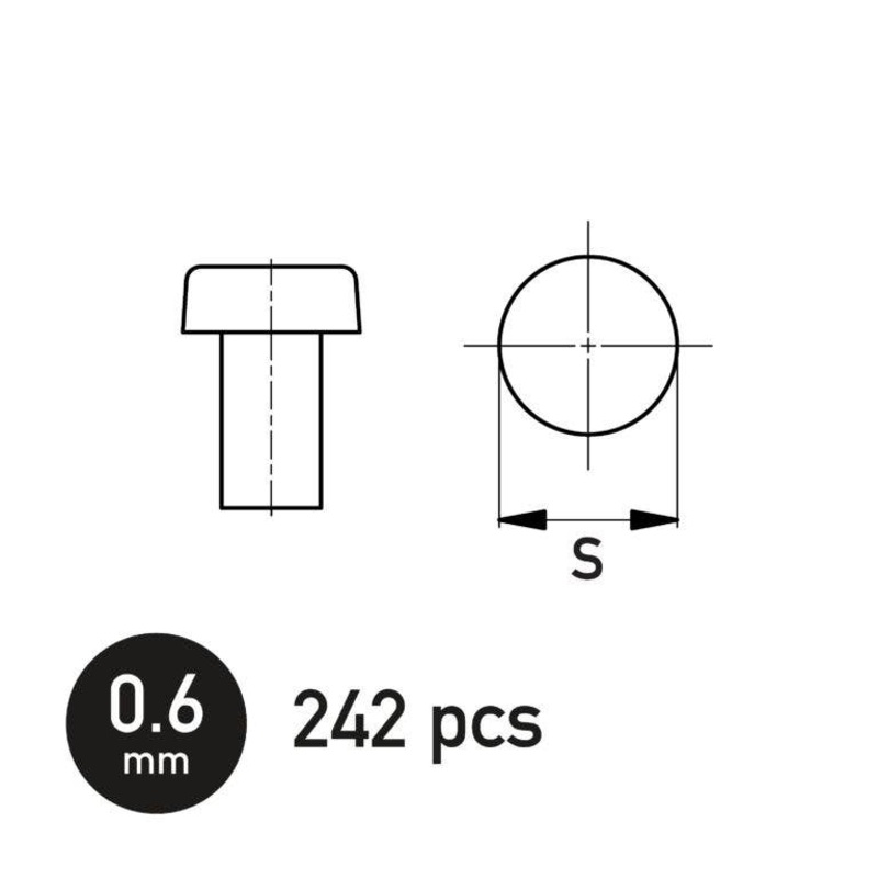 Flat Rivet 0.6 mm 242pcs