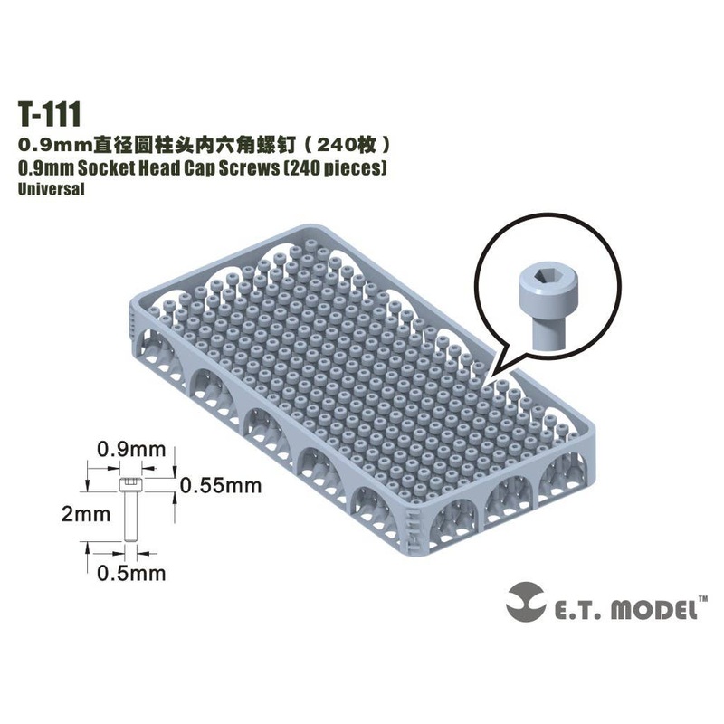 General Purpose 0.9mm Diameter Hexagon Socket Bolt (240pcs)