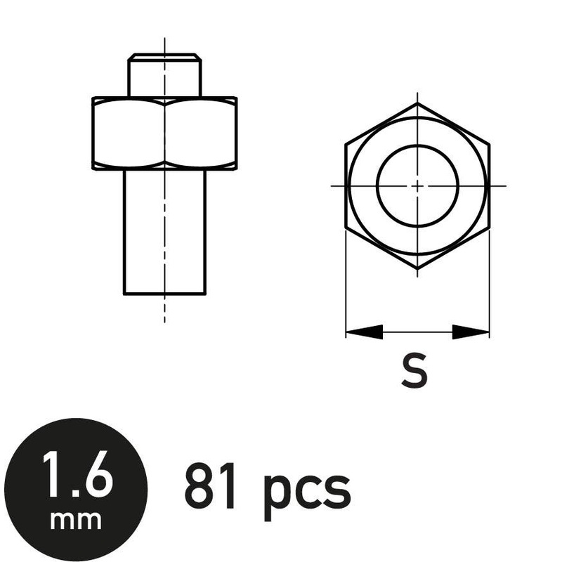 Hexagonal Nut 1.6 mm
