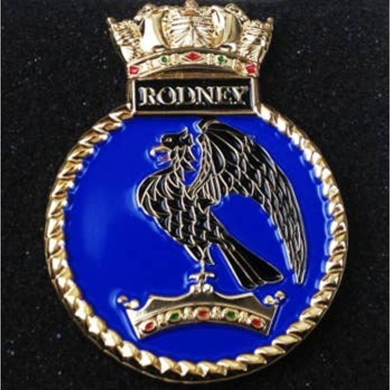 HMS BB Rodney Metal Badge H:55mm