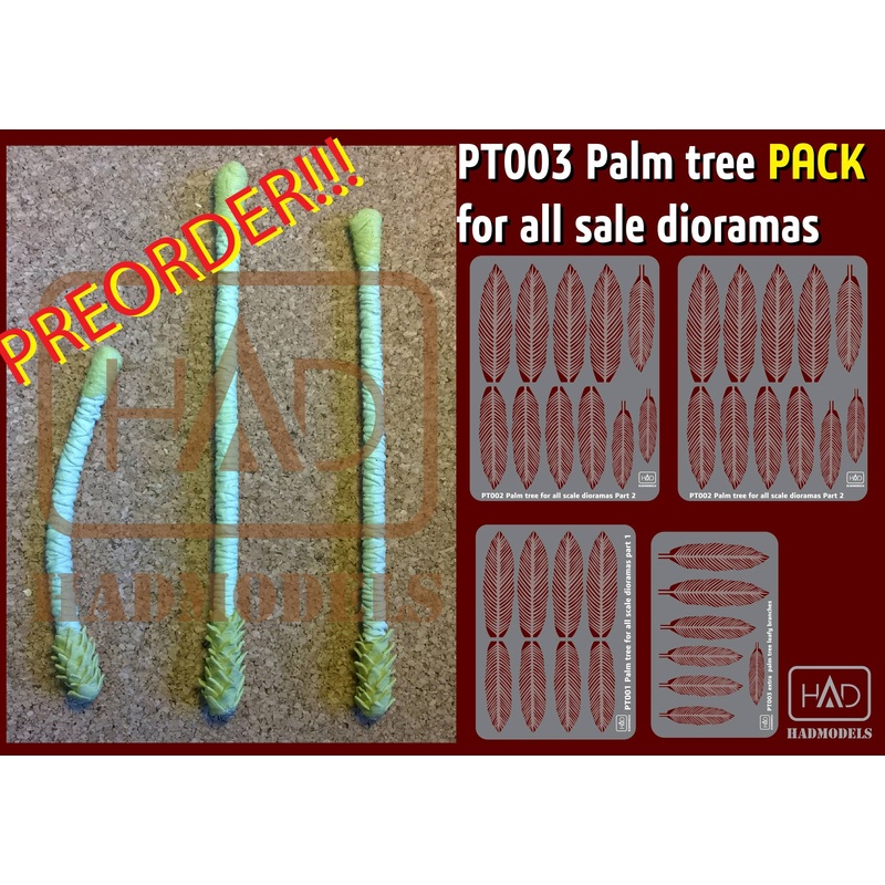 Palm Tree Pack Part 3 (3pcs Palm Tree + 4pcs Photo-Etched Parts)