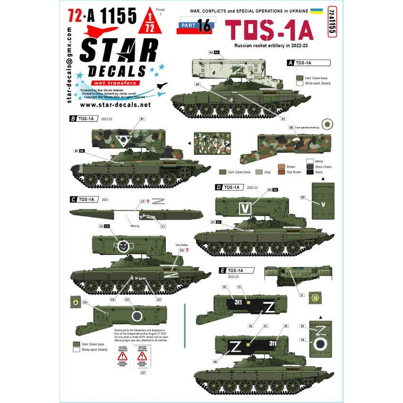 1/72 Current The War in Ukraine #16 Russian Army TOS-1A Multiple Launcher Rocket (2022-2023)