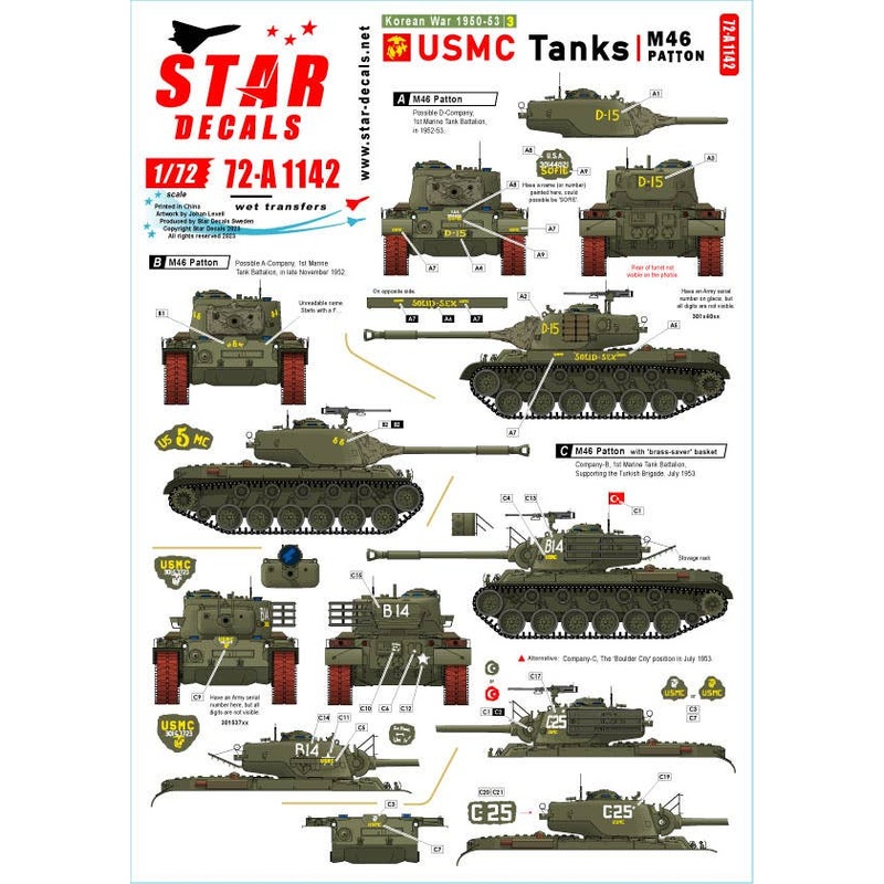1/72 Current Use Korean War #3 USMC M46 Patton Tank