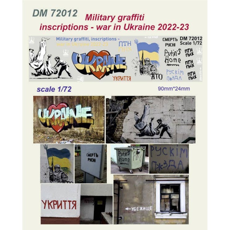 1/72 Decal Military graffiti Inscriptions - War in Ukraine 2022-2023