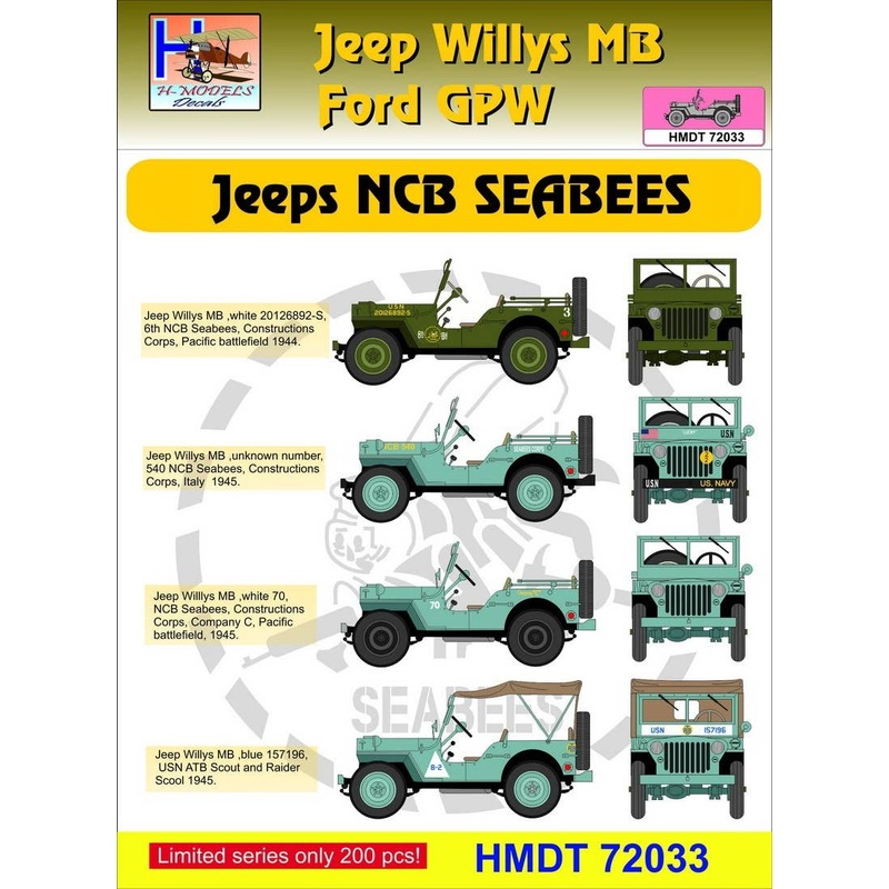 1/72 Jeep Willys MB/Ford GPW: NCB Seabees