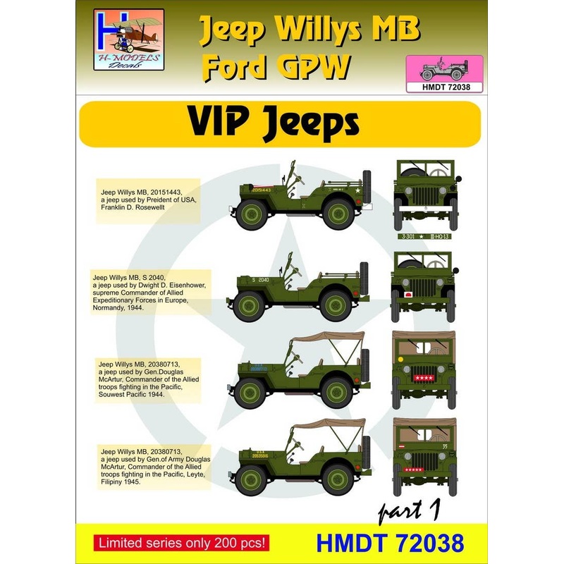1/72 Jeep Willys MB/Ford GPW: VIP Jeeps, Pt.1