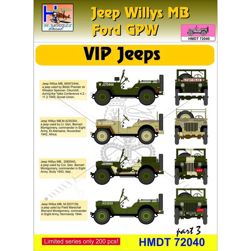 1/72 Jeep Willys MB/Ford GPW: VIP Jeeps, Pt.3