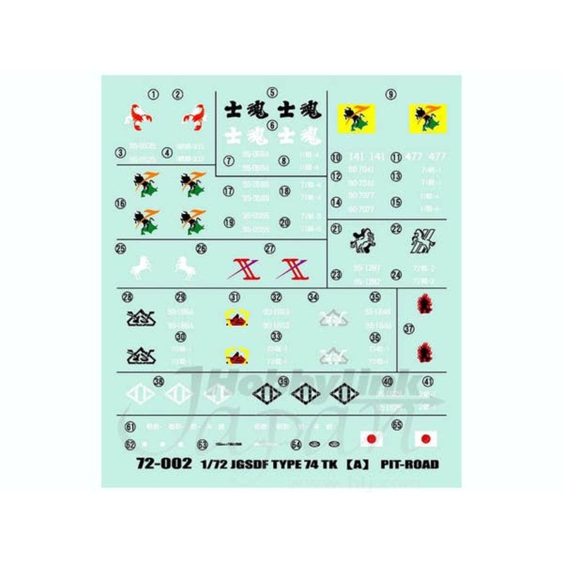 1/72 JGSDF Type 74 Tank Decal