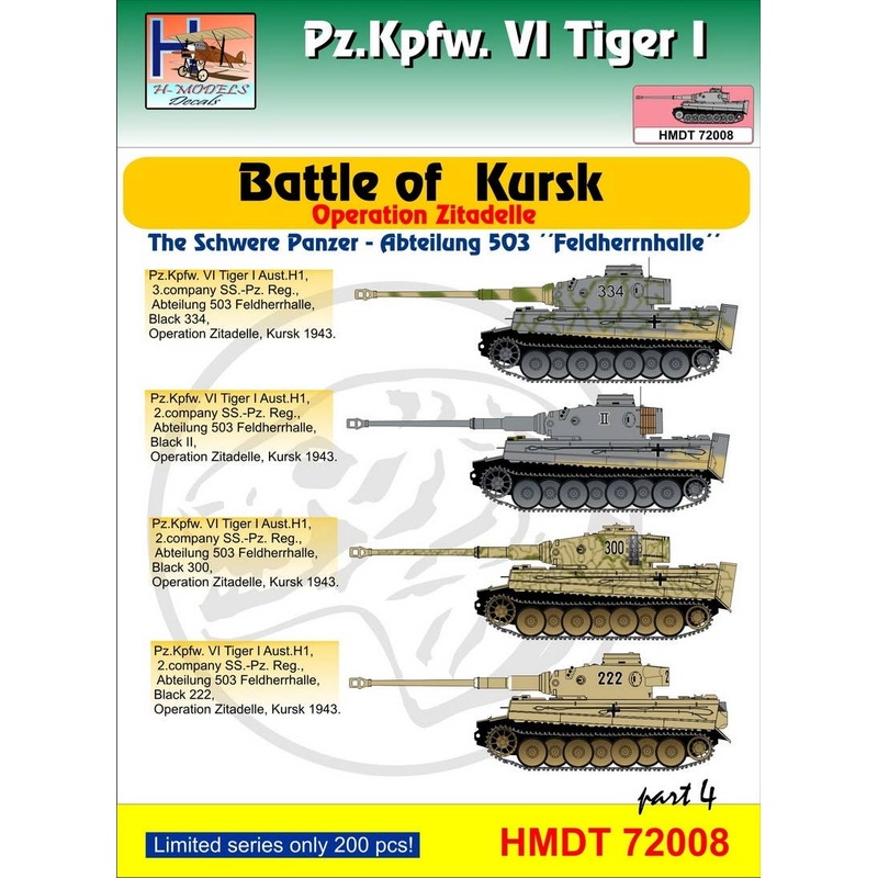 1/72 Pz.Kpfw.VI Tiger I Battle of Kursk (Schwere Pz. Abt.503 "Feldherrnhalle"), Pt.4