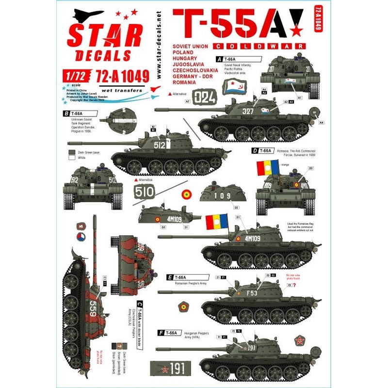 1/72 T-55A Cold War. Soviet and Warsaw Pact in the Cold War.