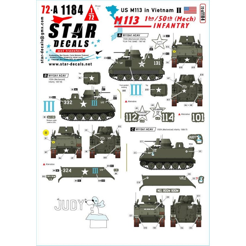 1/72 US M113 in Vietnam # 2. M113A1 ACAV. 1 Bn / 50th (Mech) Infantry.