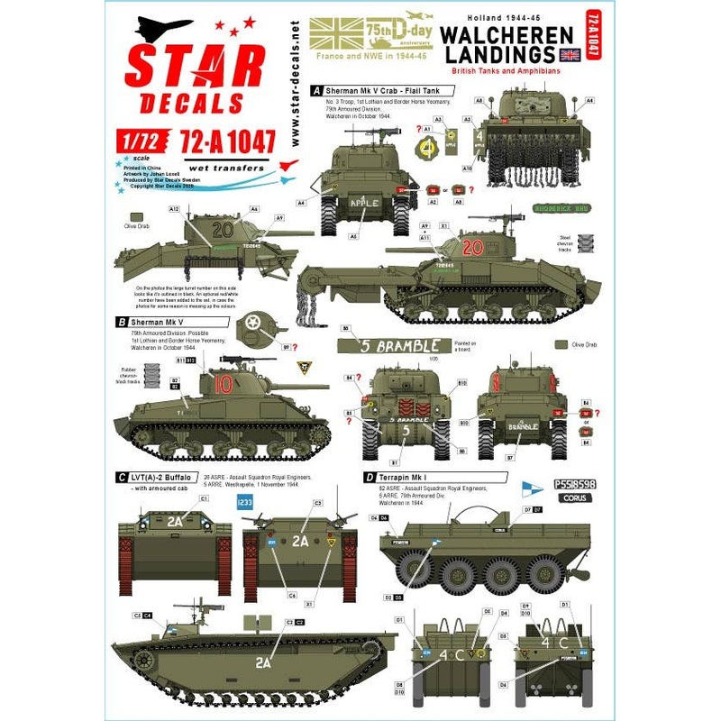 1/72 Walcheren Landings. British Tanks and Amphibians in Holland 1944-45.