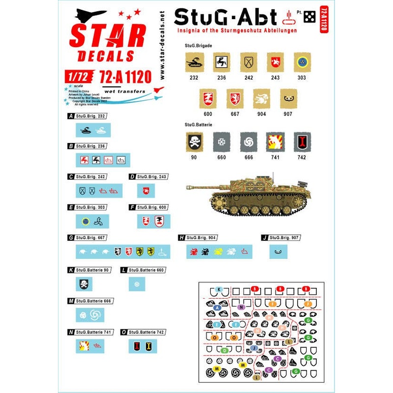 1/72 WWII German Assault Artillery #5 Assault Gun Brigade Generic Marking #5