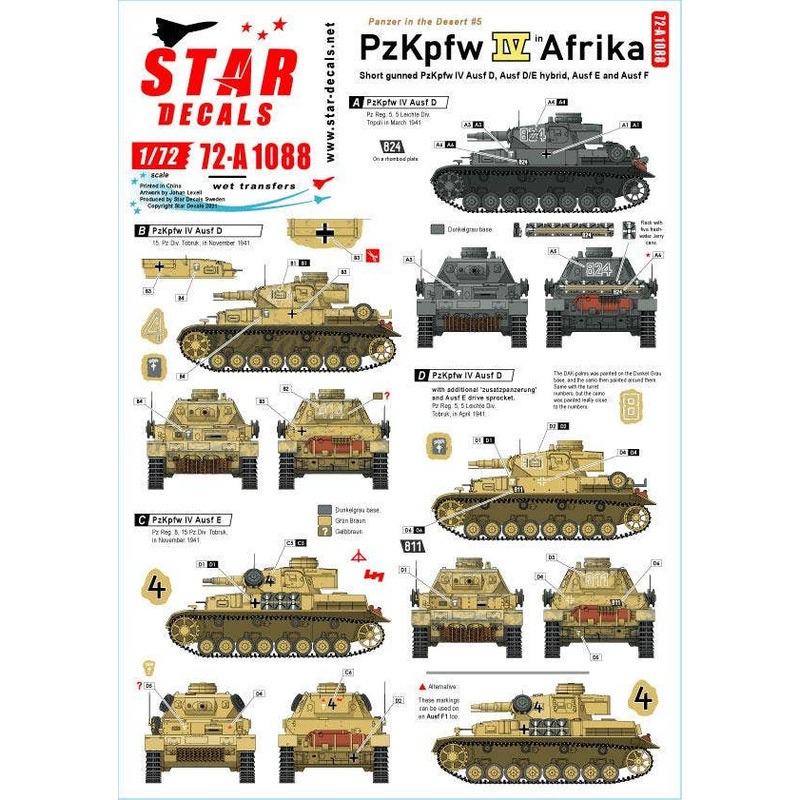 1/72 WWII Germany Panzer in Dessert #5 Panzer IV D / E / F1 in North Africa