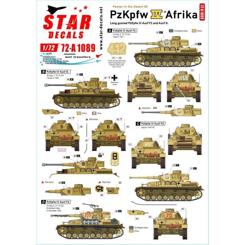 1/72 WWII Germany Panzer in Dessert # 6 Panzer IV F2 / G in North Africa