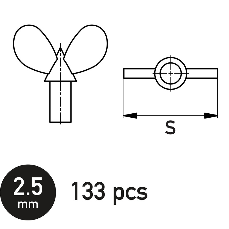 Butterfly Wing Bolt 2.5 mm