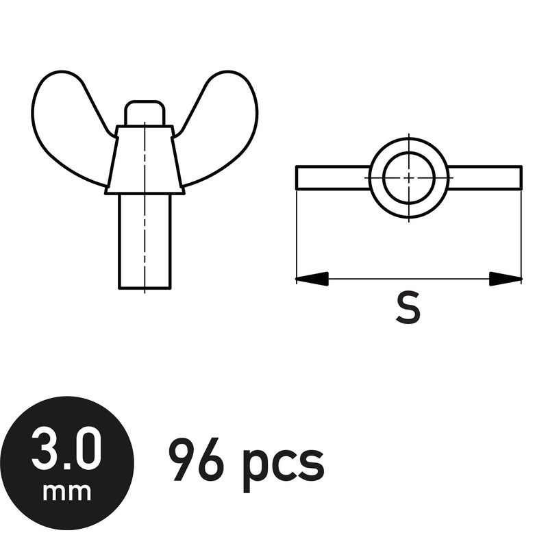 Butterfly Wing Nut 3.0 mm
