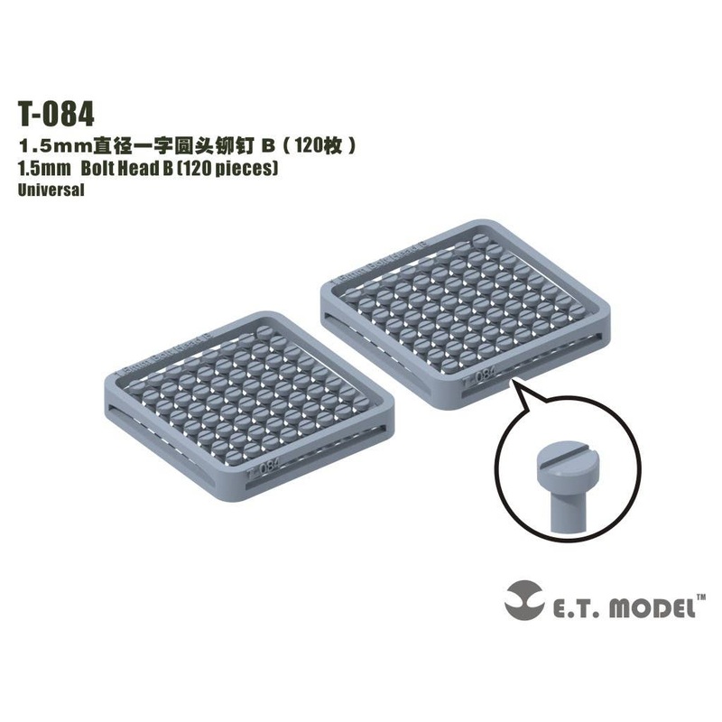 Detail Parts 1.5mm Bolt Head B (120pcs)